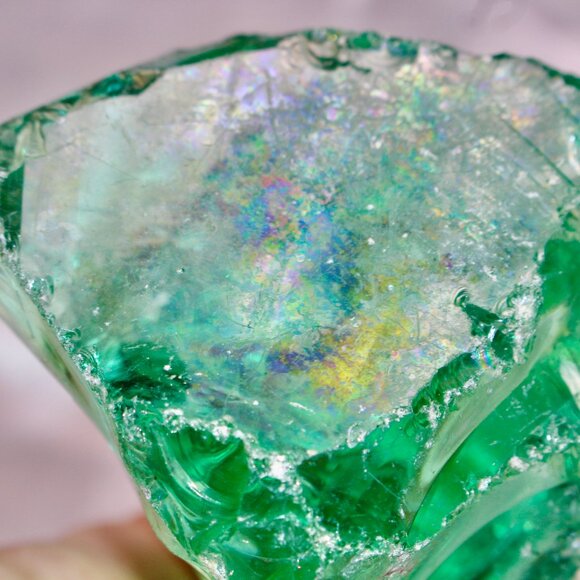 Green Obsidian Slag Glass Mexico Raw Natural Rough Crystal Mineral Rock 11 Oz.
